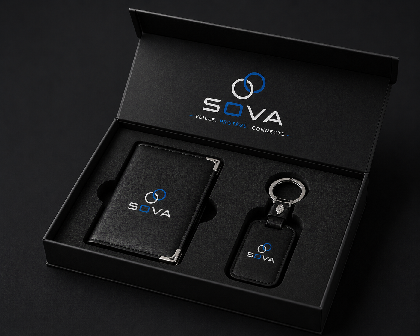 Coffret cadeau SOVA avec porte-clés et étui